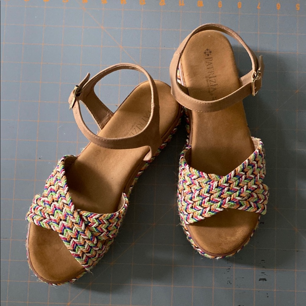 Patrizia Spring Step Platform Sandals with Colorful Braided Straps